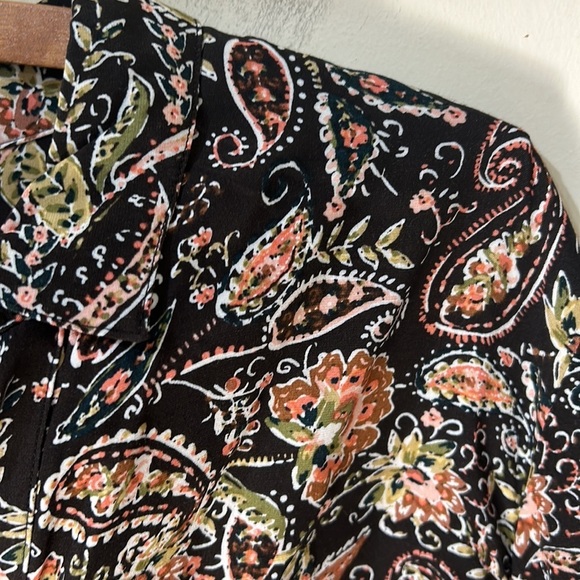 J. JILL Paisley Print Button Down Long Sleeve Tunic Size Large - Picture 6 of 16